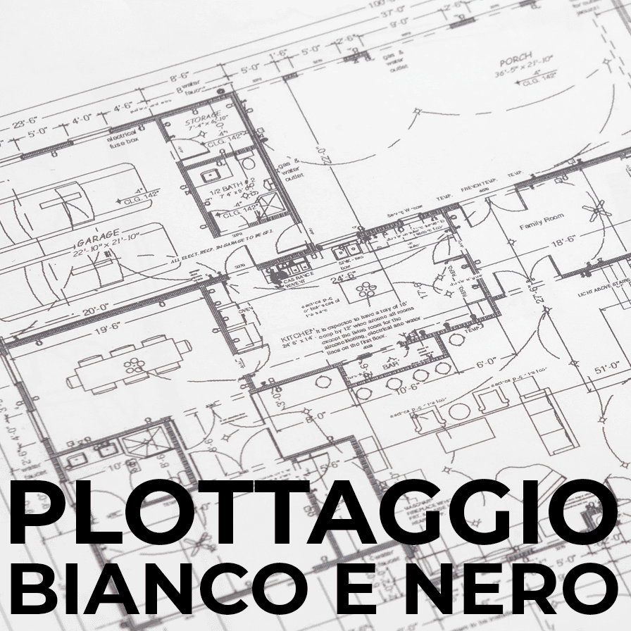 Stampa disegni tecnici in bianco e nero