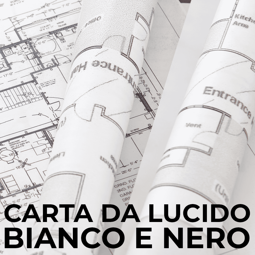 Stampa disegni tecnici su carta da lucido in bianco e nero