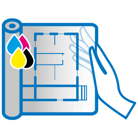 Stampa disegni tecnici su carta da lucido a colori