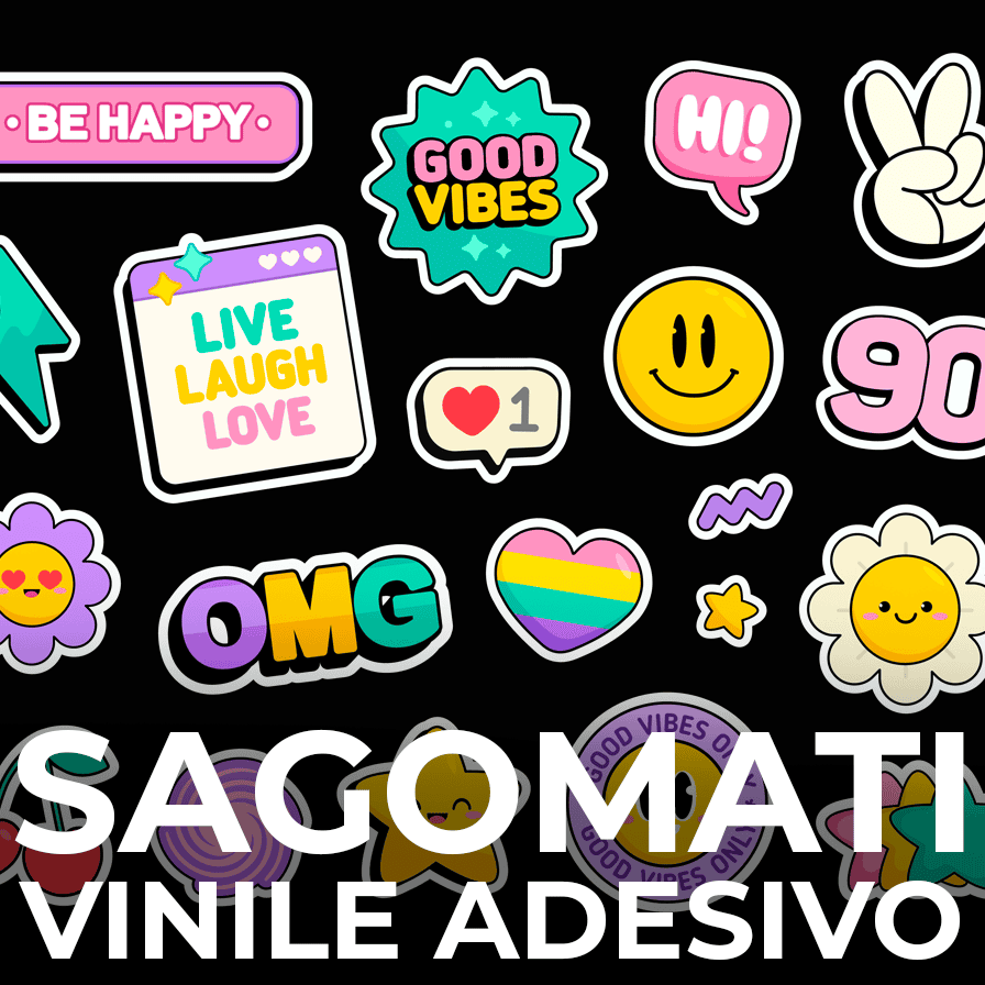 Stickers sagomati su vinile adesivo